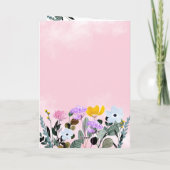 Wildblume Grenze Rosa Wasserfarbe Geburtstag Karte (Rückseite)