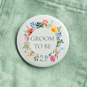 Wildblume Groom Wedding Button
