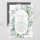 Wildblume Grüne Beerdigung Gedenkstätte Einladung (Vorne/Hinten)