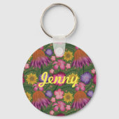 Wildblume Grüne Blüte Personalisiert Schlüsselanhänger (Vorderseite)
