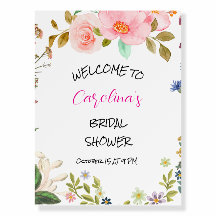 Wildblume & Grüne Brautparty Begrüßungszeichen