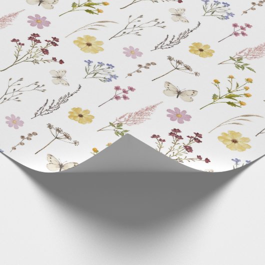 Wildblume Grüne Wiesen Blumengarten Geschenkpapier (Ecke)