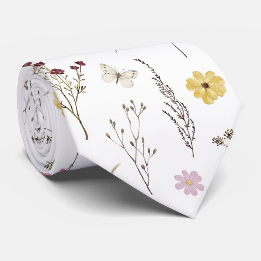 Wildblume Grüne Wiesen Blumengarten Krawatte (Gerollt)