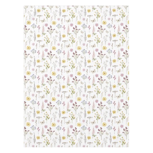 Wildblume Grüne Wiesen Blumengarten Tischdecke (Vorderseite)