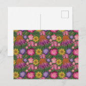 Wildblume Grünes Blumenmuster Postkarte (Vorne/Hinten)
