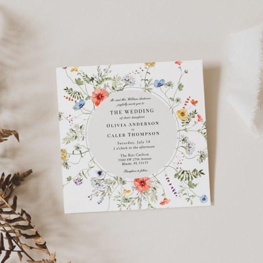 Wildblume Grünrahmen Einladung