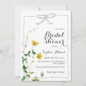Wildblume Handgezogenes Bow Whimsisches Brautparty Einladung (Vorderseite)