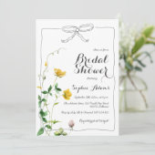 Wildblume Handgezogenes Bow Whimsisches Brautparty Einladung (Stehend Vorderseite)