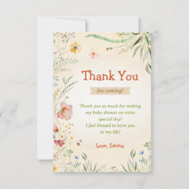 Wildblume Happy Baby Dusche Sprinkle Gast Dankeskarte