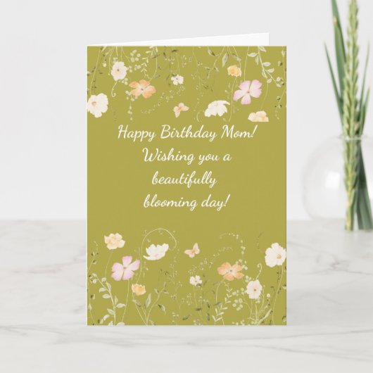 Wildblume Happy Birthday Mama Card Karte (Vorderseite)