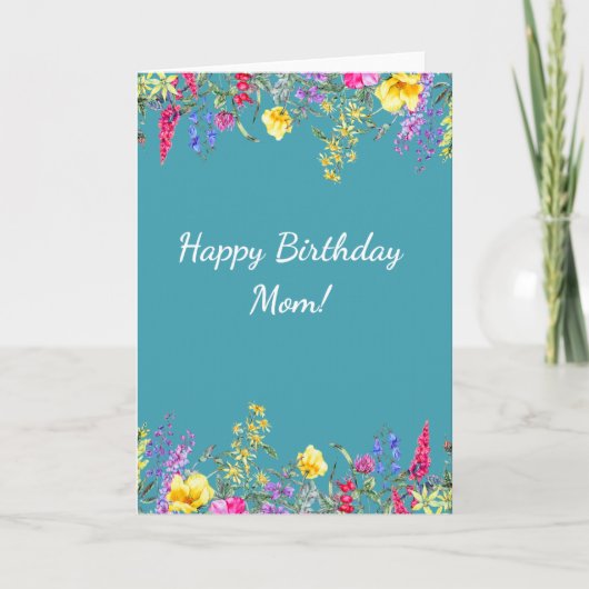 Wildblume Happy Birthday Mama Card Karte (Vorderseite)