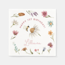 Wildblume Happy Birthday Party Paper Napkin Serviette