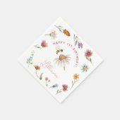 Wildblume Happy Birthday Party Paper Napkin Serviette (Ecke)