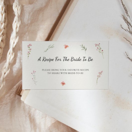 Wildblume Haushalt Brautparty gemeinsam Rezept Begleitkarte