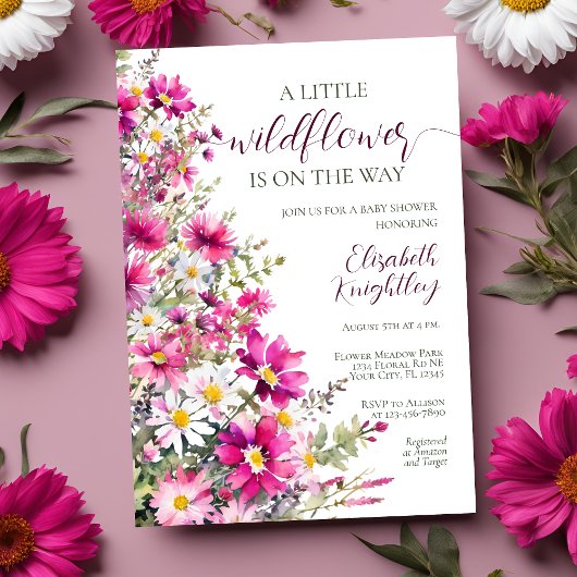 Wildblume Hellrosa Blütenmäulendusche Einladung