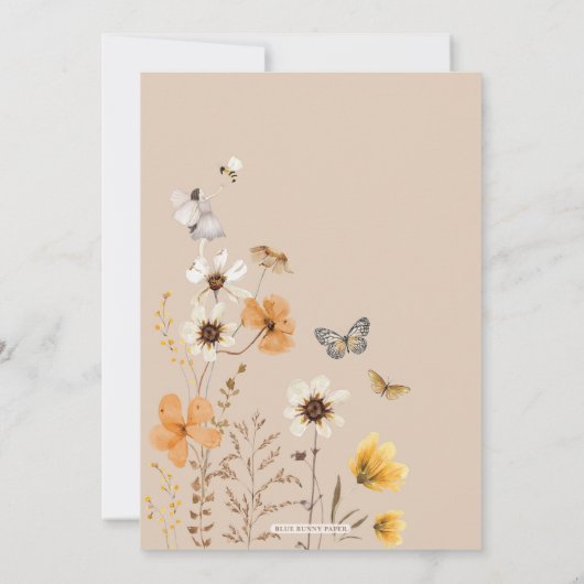 Wildblume Herbst Fairy First Birthday Garden Party Einladung (Rückseite)