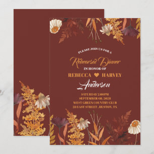 Wildblume Herbst Hochzeit im Herbst Probe Abendess Einladung