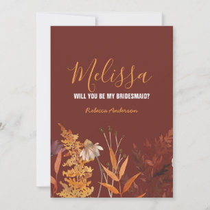 Wildblume Herbstfall Werden Sie meine Bridäne sein Einladung