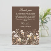 Wildblume Herbstfällt Blumenhochzeit Dankeskarte (Stehend Vorderseite)