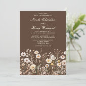 Wildblume Herbstfällt Blumenhochzeit Einladung (Stehend Vorderseite)