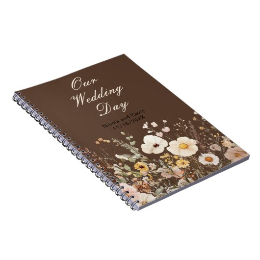 Wildblume Herbstfällt Blumenhochzeit Notizblock (Rechte Seite)