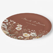 Wildblume Herbstfällt Blumenhochzeit Pappteller (Schrägansicht)