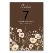 Wildblume Herbstfällt Blumenhochzeit Tischnummer (Vorderseite)