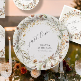 Wildblume Herbstwoche BOHO Hochzeit Pappteller