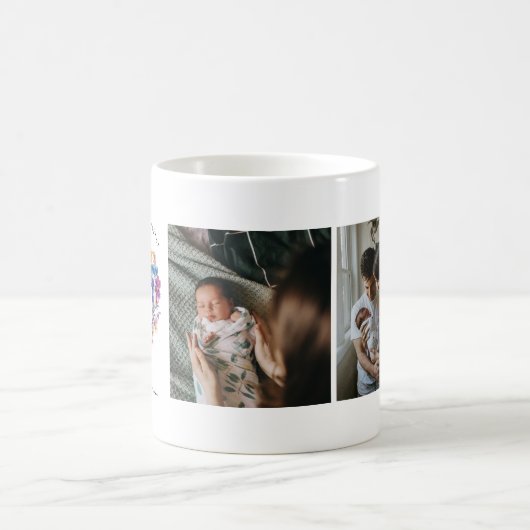 Wildblume Herz Muttertag | 3 FotoCollage Kaffeetasse (Mittel)