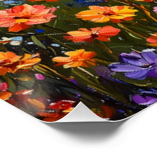 Wildblume Hillside mit Blick auf den Crystal River Poster (Ecke)