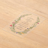Wildblume Hochzeit Acryleinladungen (Ablage )