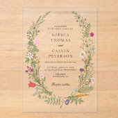 Wildblume Hochzeit Acryleinladungen (Vorderseite)