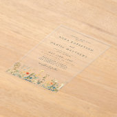 Wildblume Hochzeit Acryleinladungen (Ablage )