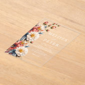 Wildblume Hochzeit Acryleinladungen (Ablage )