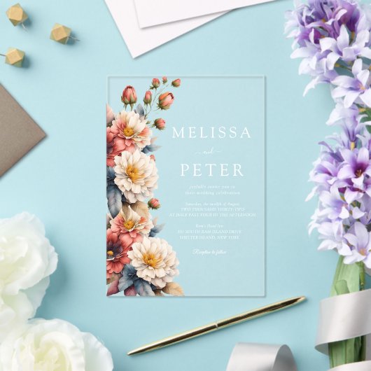 Wildblume Hochzeit Acryleinladungen (In Situ (Hochzeit))