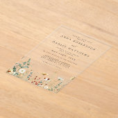 Wildblume Hochzeit Acryleinladungen (Ablage )