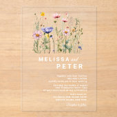 Wildblume Hochzeit Acryleinladungen (Vorderseite)
