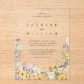 Wildblume Hochzeit Acryleinladungen (Vorderseite)