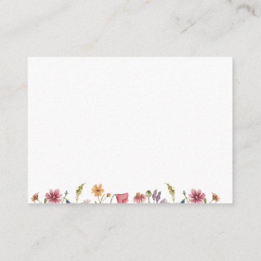 Wildblume Hochzeit Begrüßung Geschenktasche Platzk Begleitkarte (Rückseite)