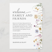 Wildblume Hochzeit Begrüßungsbriefkarte Menükarte (Vorderseite)