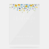 Wildblume Hochzeit Begrüßungszeichen Acrylschild (Vorderseite)