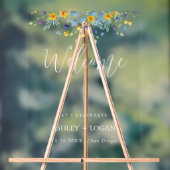 Wildblume Hochzeit Begrüßungszeichen Acrylschild (Neutral)