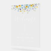 Wildblume Hochzeit Begrüßungszeichen Acrylschild (Winkel)