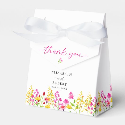 Wildblume Hochzeit Blumenschrift Eleganter Frühlin Geschenkschachtel (Vorderseite)