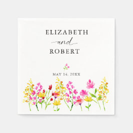 Wildblume Hochzeit Blumenschrift Eleganter Frühlin Serviette