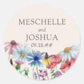 Wildblume Hochzeit Brautbräuche Blume Runder Aufkleber (Vorderseite)