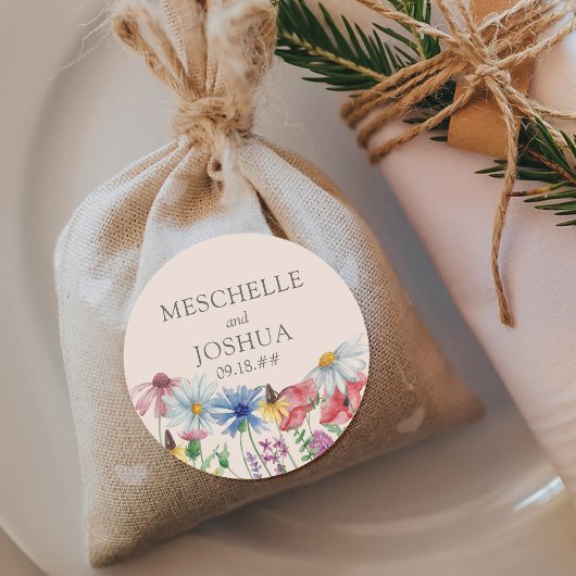 Wildblume Hochzeit Brautbräuche Blume Runder Aufkleber