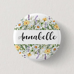 Wildblume Hochzeit Bridesmaid Geschenk Florenz Button