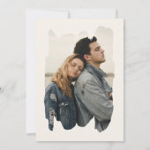 Wildblume Hochzeit Creme Floral Foto Einladung (Rückseite)