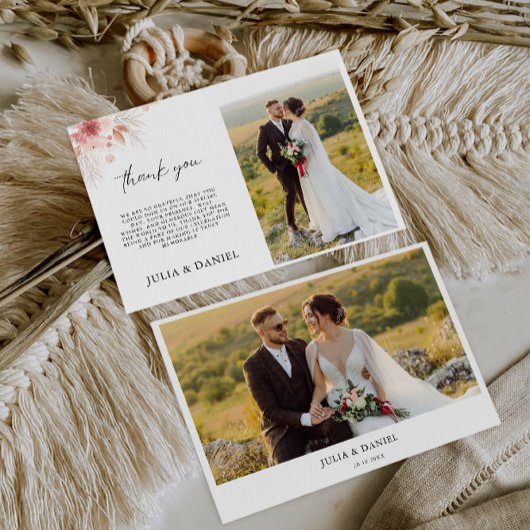 Wildblume Hochzeit Dankeschön-Karte Einladung